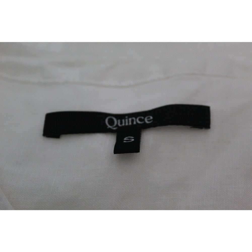 Quince 100% Linen Pintuck Button Front Dress Knee Length Pockets Small - Picture 6 of 8